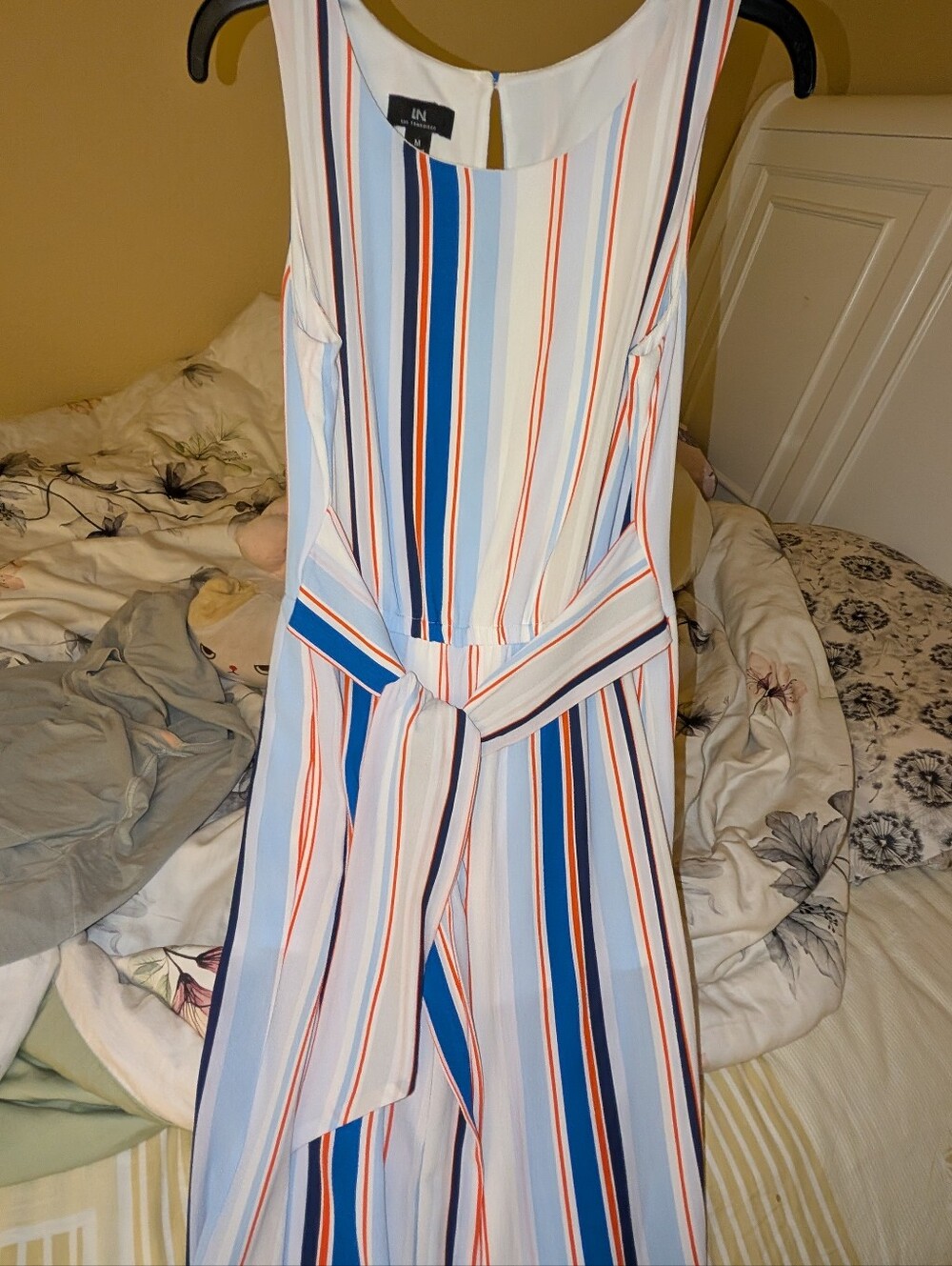 NEW vertical striped sleeveless I.N. San Francisco jumpsuit